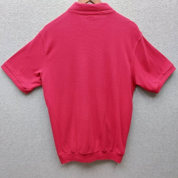 VTG Duke Haband Mens Red Polo-Style Zip-Up Short-Sleeve Shirt S Cotton/Polyester - Picture 3 of 3